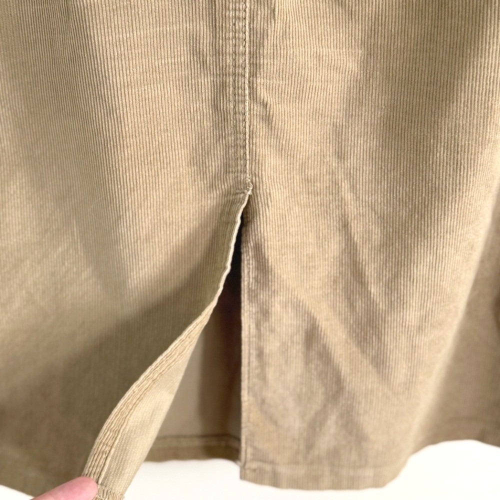 Vintage L.L. Bean Corduroy‎ Midi Skirt Tan Khaki High Waisted A-Line Size 12 USA - Picture 5 of 12